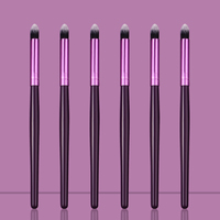 6PCS purple wooden-handled soft makeup brush, highlight brush, concealer brush, smuder brush, multi-purpose makeup brush tool