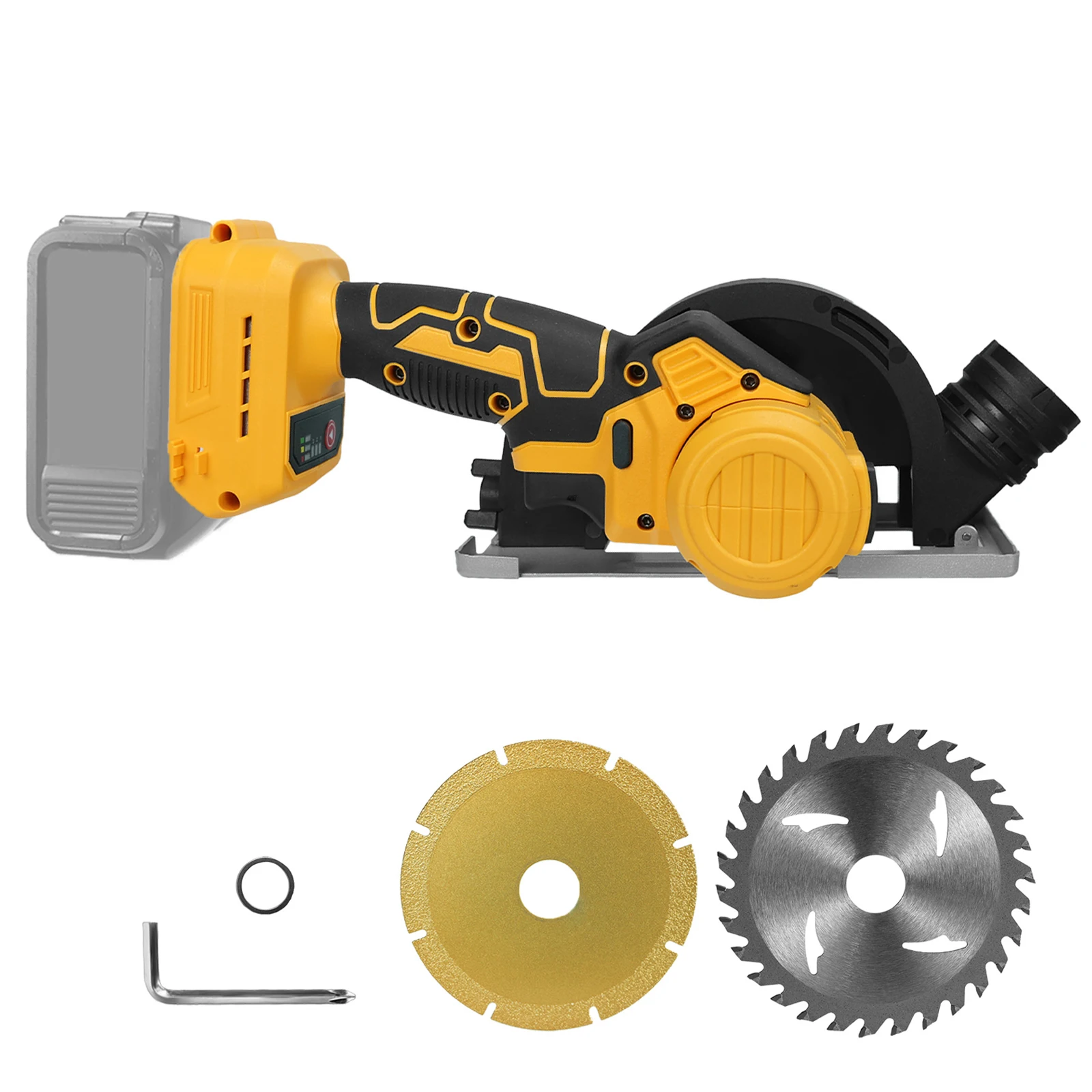 

Brushless Electric Circular Saw 1000W 3-Speed Power Wood Saw Mini Cordless Angle Grinder for Dewalt 20V Battery (No Battery)