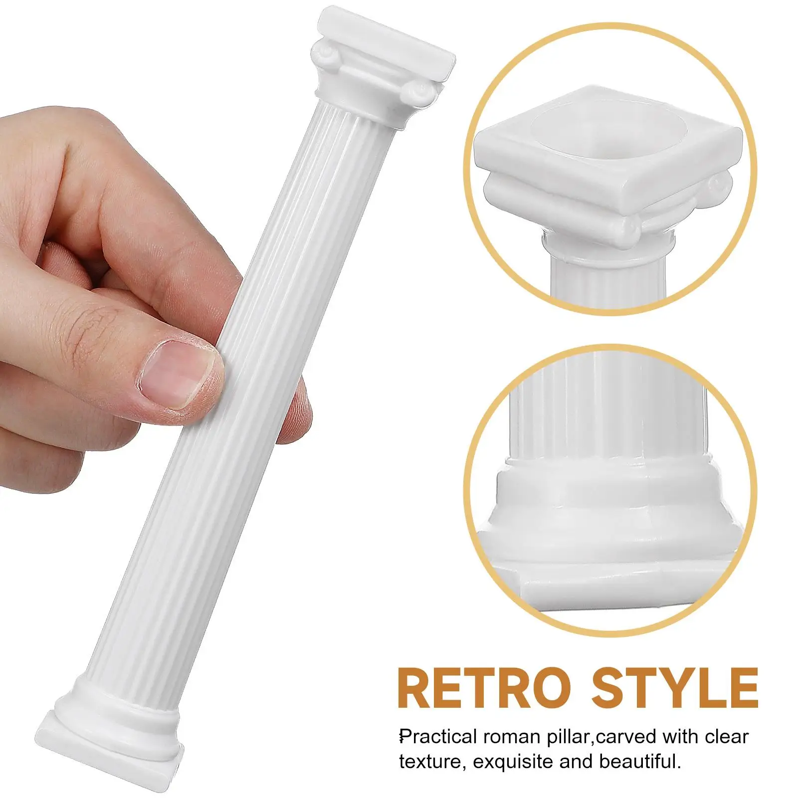 12 Pcs Cake Support Rods Plastic Stand 12 5cm 7 5cm Wedding Decor Roman Columns Cake Display Tier Stand Supports
