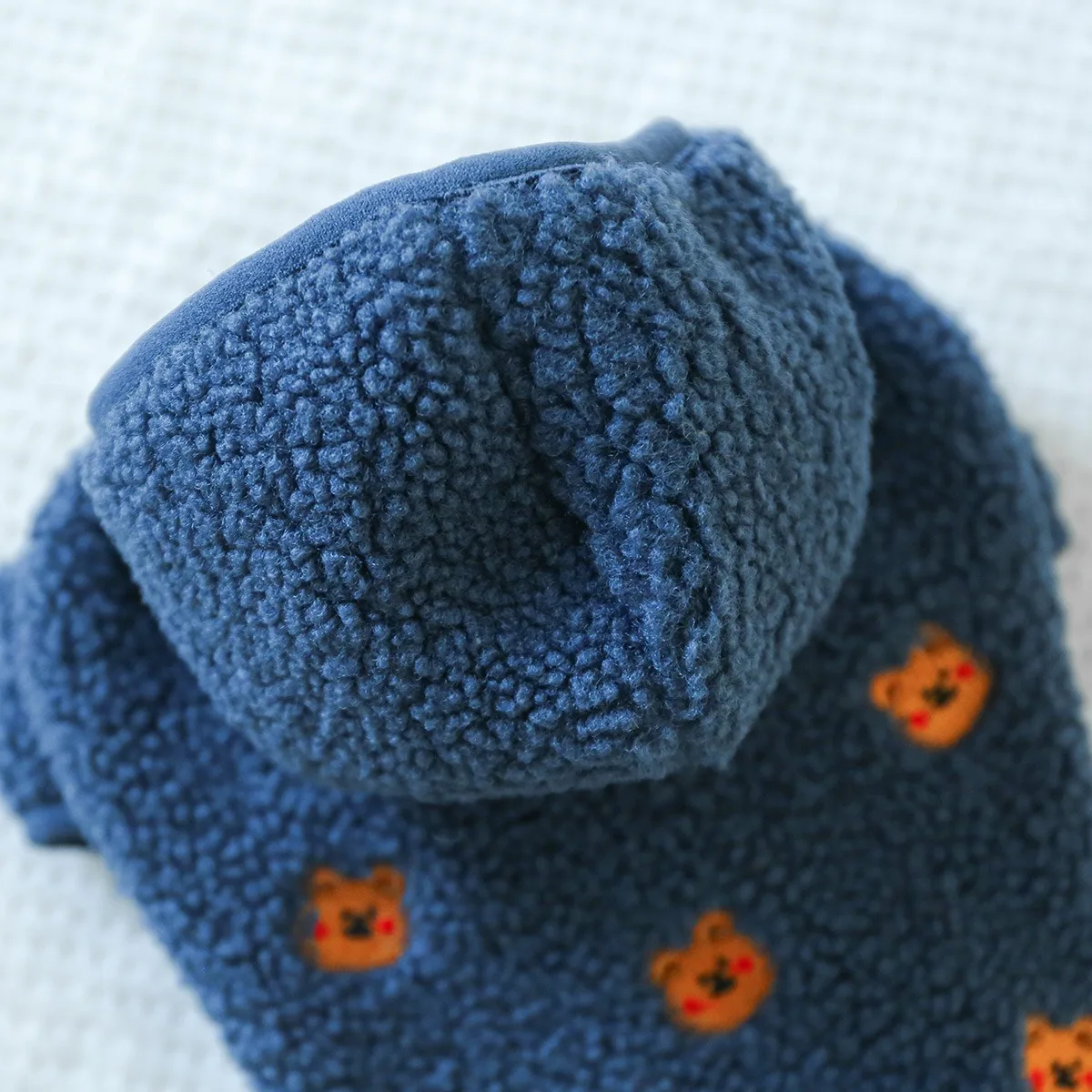 Gift Bear Embroidered Teddy Sweatshirt Warm Pet Dog Clothes Lambswool Bichon Hoodie Schnauzer Winter Clothes XS-XL