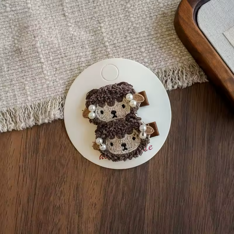 2Pcs Cartoon Hair Clips for Baby Girls Crochet Hairpins Children's Side Clip Newborn Hair Accessories Kids Cute Rabbit Hairclips - Image 8