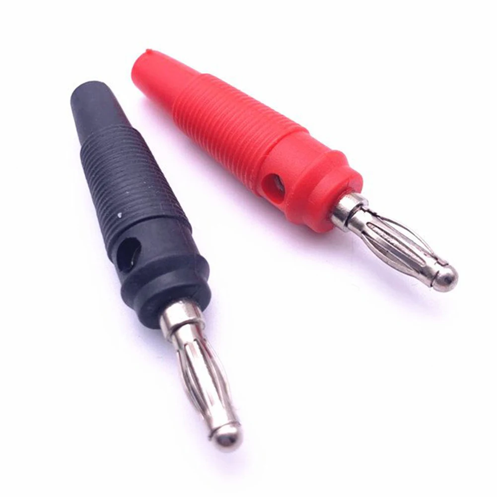 10PCS 32A Screw-On 4mm Solderless Side Stackable Banana-Plug Male Connector Speaker Cable Adapter ﻿