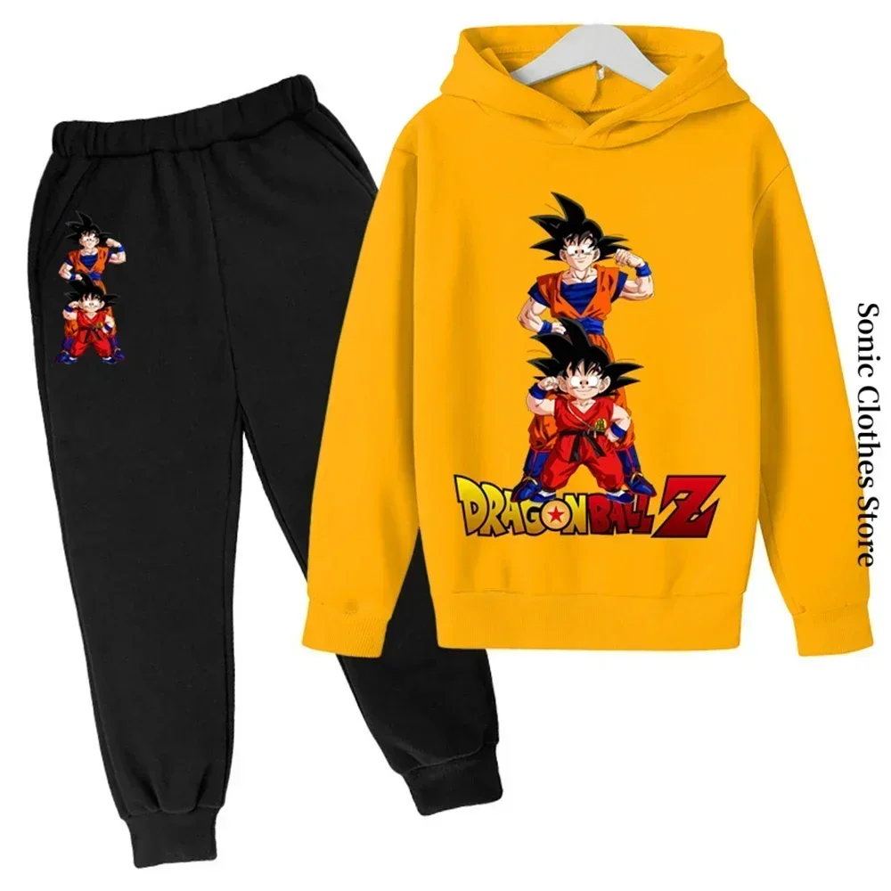 New Dragon Ball Hoodie Kids Spring Sportswear Boys and Girls Goku Sweatshirt Boys Clothes Girls Set Hoodie Pantsuit Children