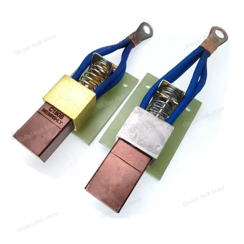 Four Wire High Copper Carbon Brush+Aluminum Brush Box+Fixed Plate,For Welding Positioner Turntable Table Tube Welder