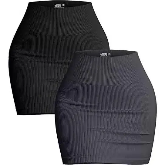 

Юбка в рубчик с высокой талией, сексуальная базовая женская модная облегающая юбка из полиуретана, однотонный материал