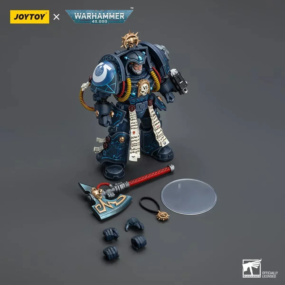 JOYTOY Warhammer 40K 1/18 Ultramarines أمين المكتبة في المنهي درع تمثال عمل الشكل جمع ديكور نموذج اللعب تمثال