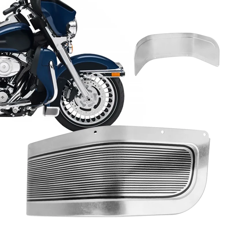 

Motorcycle Front Fender Skirt Trim Cover Chrome For Harley Touring Electra Road Glide Road King FLHR FLHTK 1980-2013