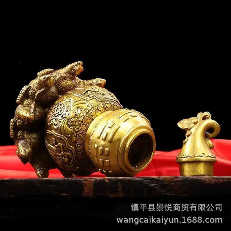 Pure copper Tianyi gourd ornament, open nine-turtle gourd, auspicious eight treasures, hundred blessings gourd, eight-turtle gou