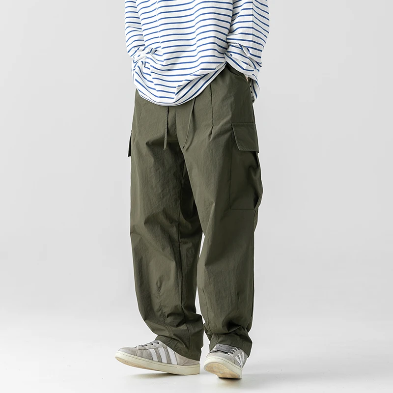 

Green Cargo Pants for Men Parachute Khaki Cargo Trousers Male Streetwear Hip Hop Loose Casual Oversize Spring Summer