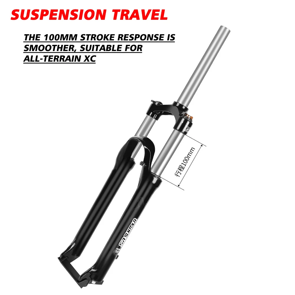 SUNTOUR MTB Mountain Bike Front Fork 26/27.5/29 Inch Stroke 100mm Shoulder Wire Spring Bicycle Disc Forks Bicycle Accessories