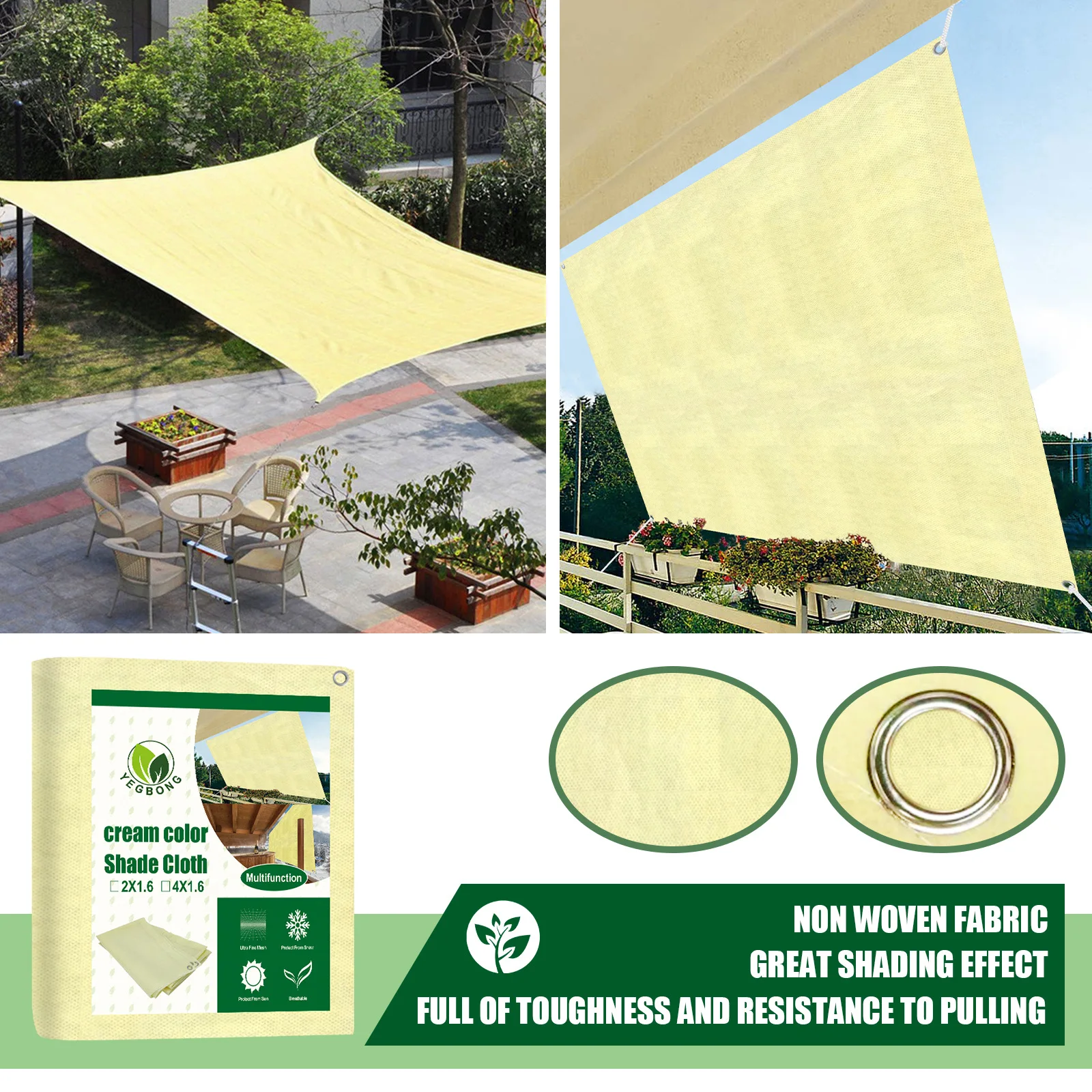 

YEGBONG Sun Shading Net Outdoor Garden Shade Canopy Swimming Pool Sunblock Shelter Plant Gazebo Balcony Shade Cloth