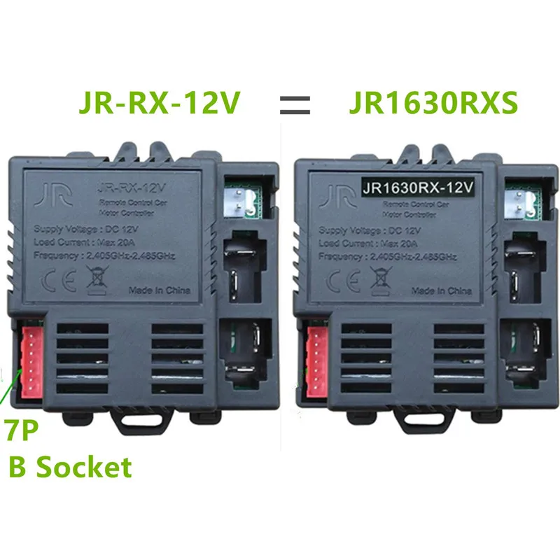 JR1630RX-12V 어린이 전기 장난감 자동차 2.4G 원격 제어 송신기, 부드러운 시작 기능과 장난감 컨트롤러에