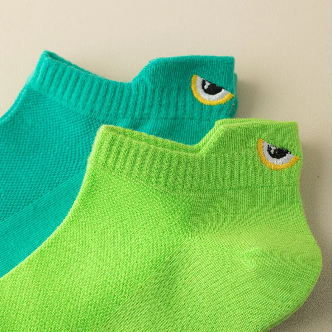 5 Pairs Thin Men Sports Breathable and Comfortable Letter Boat Socks Ins Fashion Sweat-absorbing Short Socks