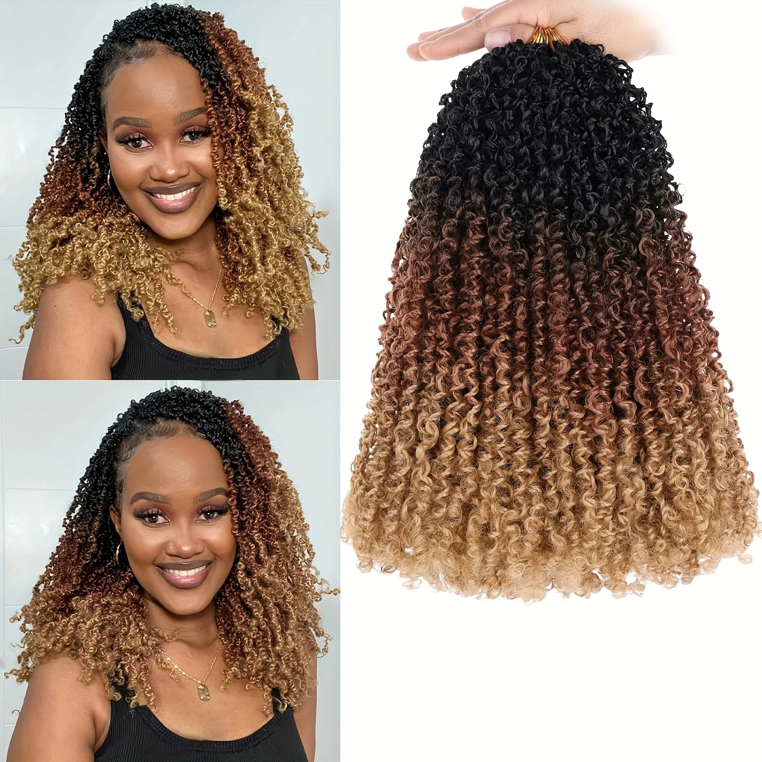 

1 упаковка, 14 дюймов, предварительно связанные косички Yanky Twists, синтетические волосы для плетения, текстурированная прическа, элегантная прическа, простое нанесение.