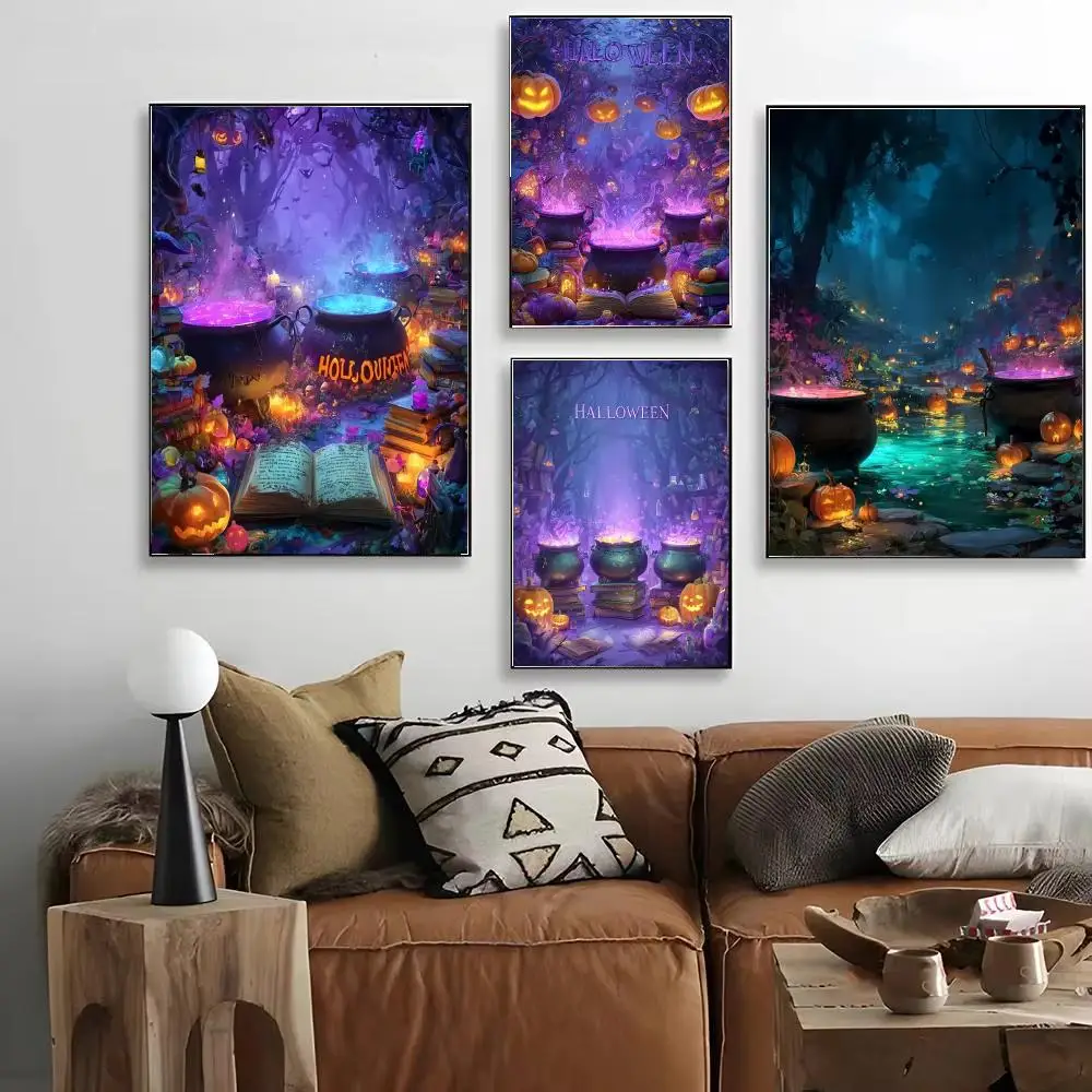 Halloween Arcane Incantations Poster HD Decorative Wall Art for Living Room Bedroom Café Stylish Home Décor Gift
