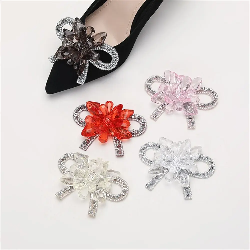 1PC Rhinestone Shoes Decorations Materials Shiny Bow Shoes Buckle Accessories DIY Bags/Clothes/Shoes High Heel