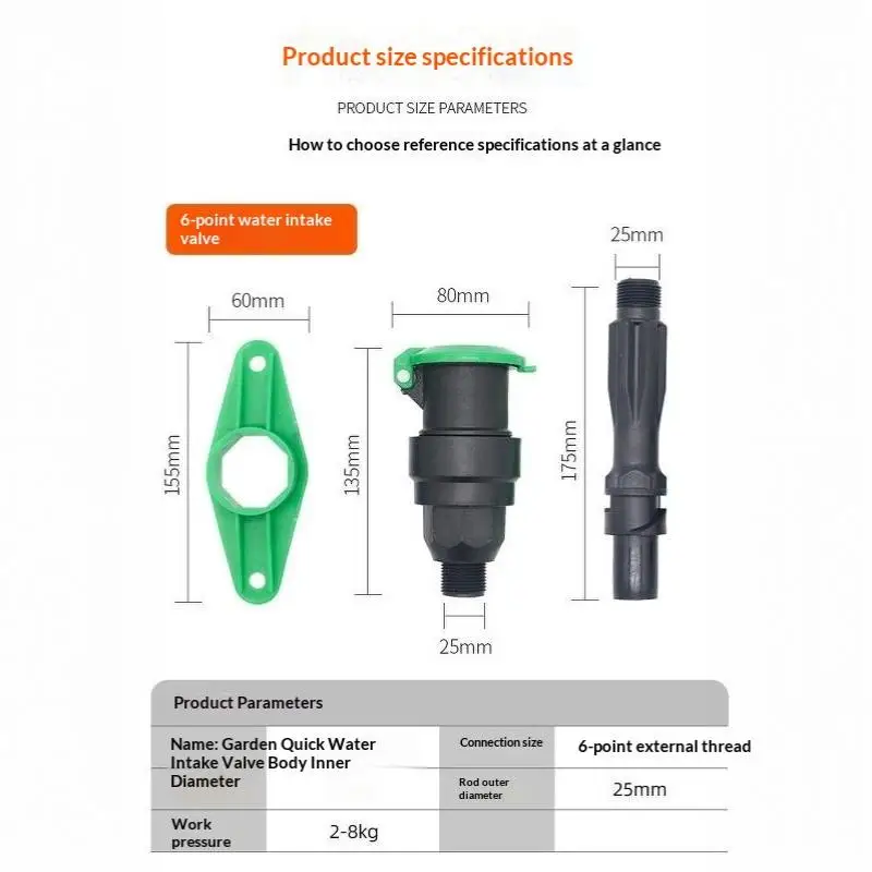 3/4 IN PE Water Garden Hose Shutoff 1/2/3PCS Set Durable Leak Proof For Car Wash Garden Watering