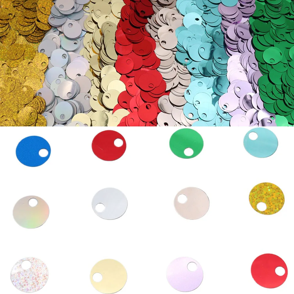 Große 2cm Flache Runde Pailletten 20mm Lose Pailletten für DIY Stickerei Kleidung Taschen Schmuckherstellung