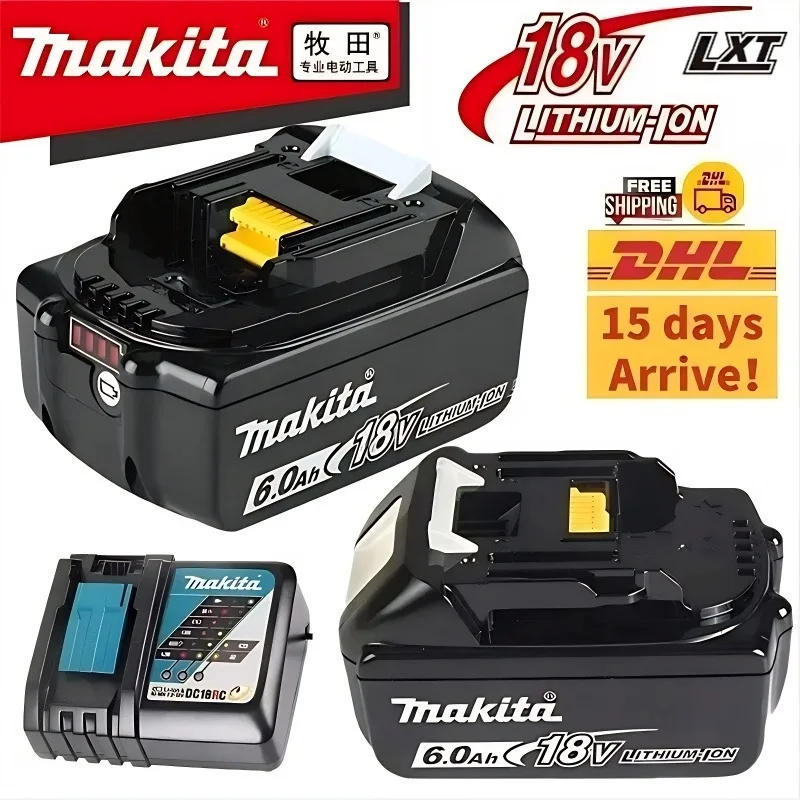 

100% Original Makita 6Ah/5Ah/3AhMakita 18V Battery BL1830B BL1850B BL1850 BL1840 BL1860 BL1815 Replacement Lithium Battery