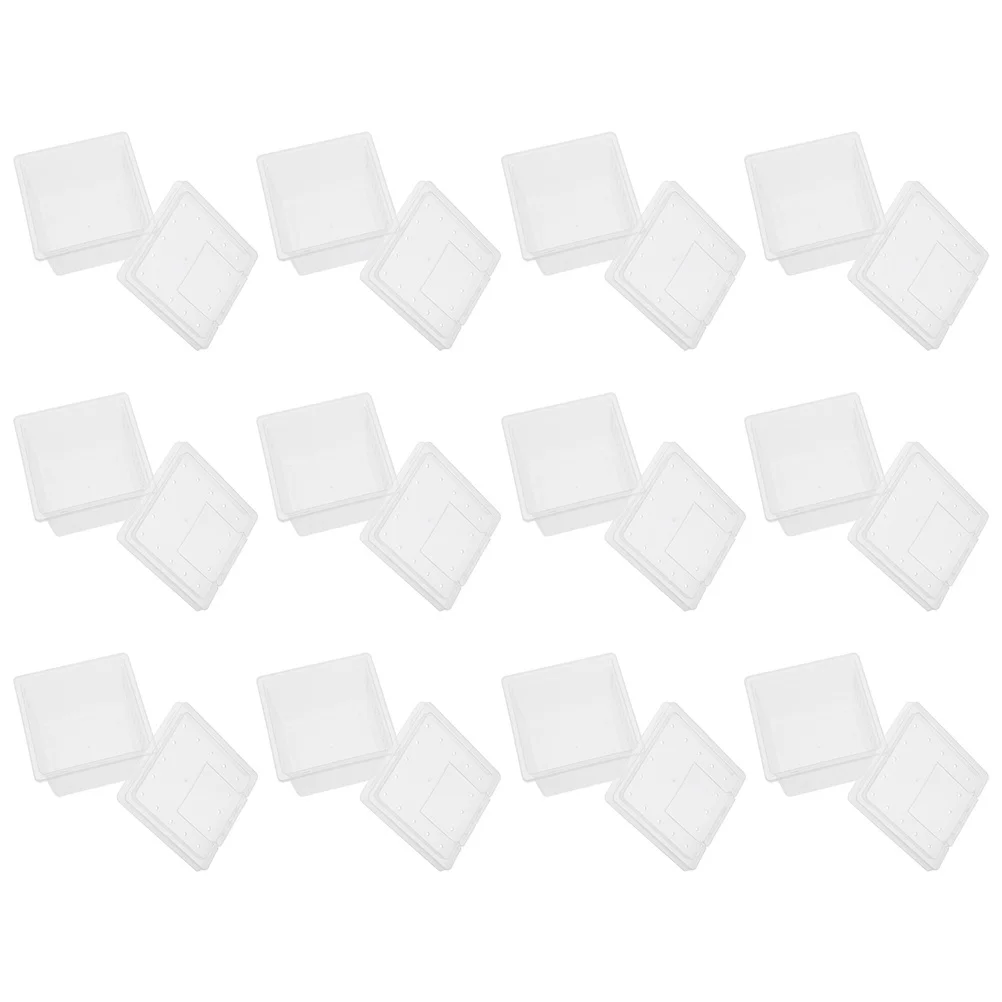 12Pcs Reptile Breeding Box Transparent Climbing Pet Container High Hardness Ventilated Terrarium for Small Animals Spiders