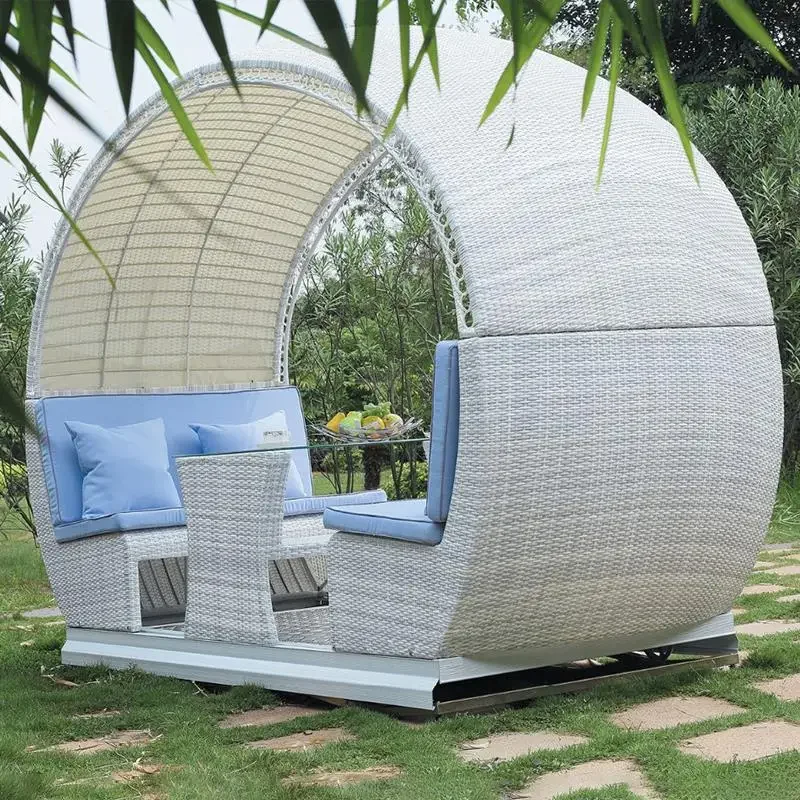 OBMOutdoor rattan sofa creative table and chairs leisure courtyard terrace sun room hotel outdoor rattan sofa set