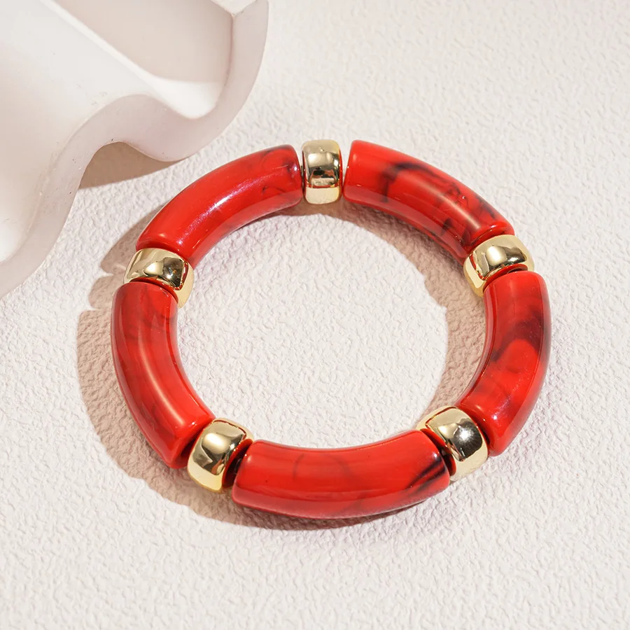 Multi-style Leopard Print Acrylic Stretchy Bracelets Set