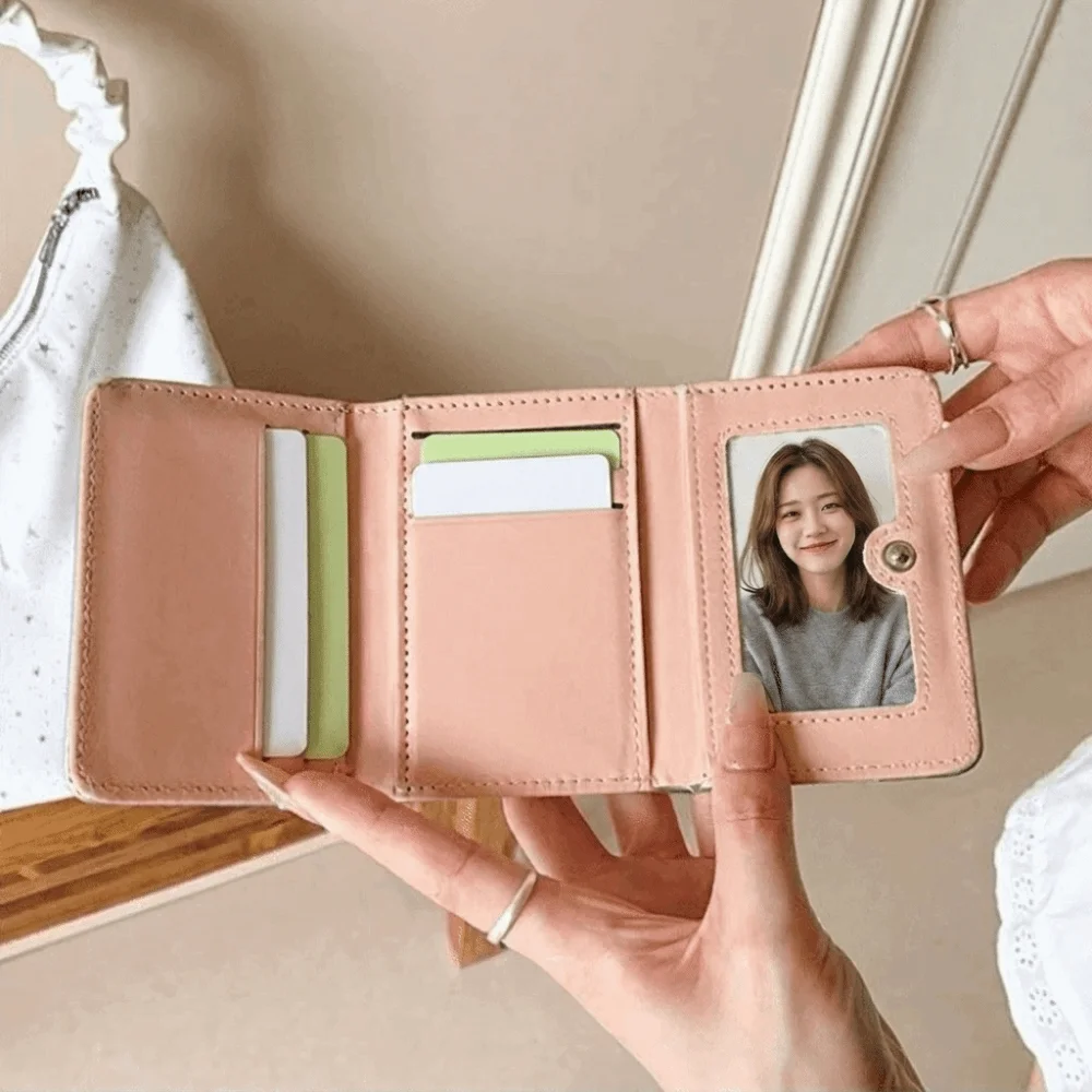 Vintage Style PU Star Rivet Trifold Wallet Ultra Thin Compact Size Coin Pocket Multiple Slots Large Capacity Cash Wallet Travel