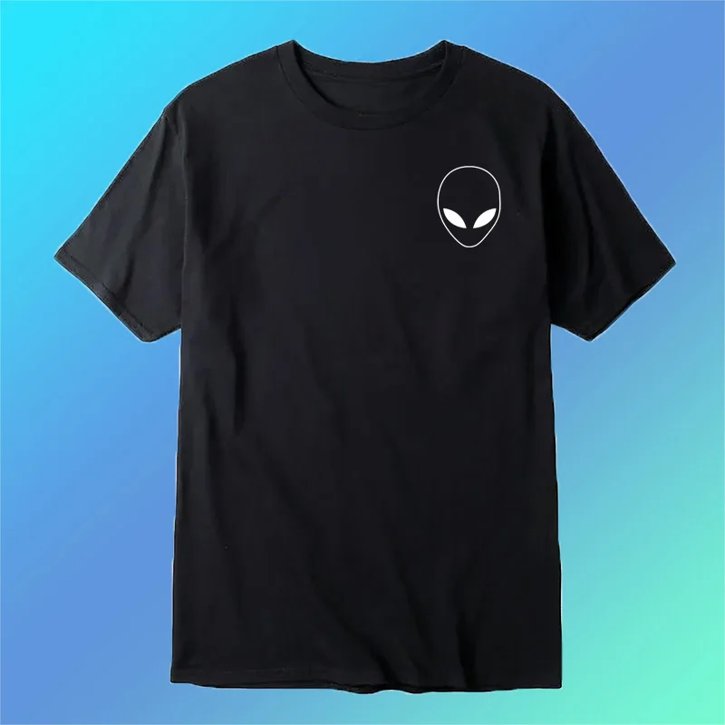 

Fun birthday gift UFO Alien Retro fashion street wear casual trend summer Men women universal crew neck short sleeve T-shirt