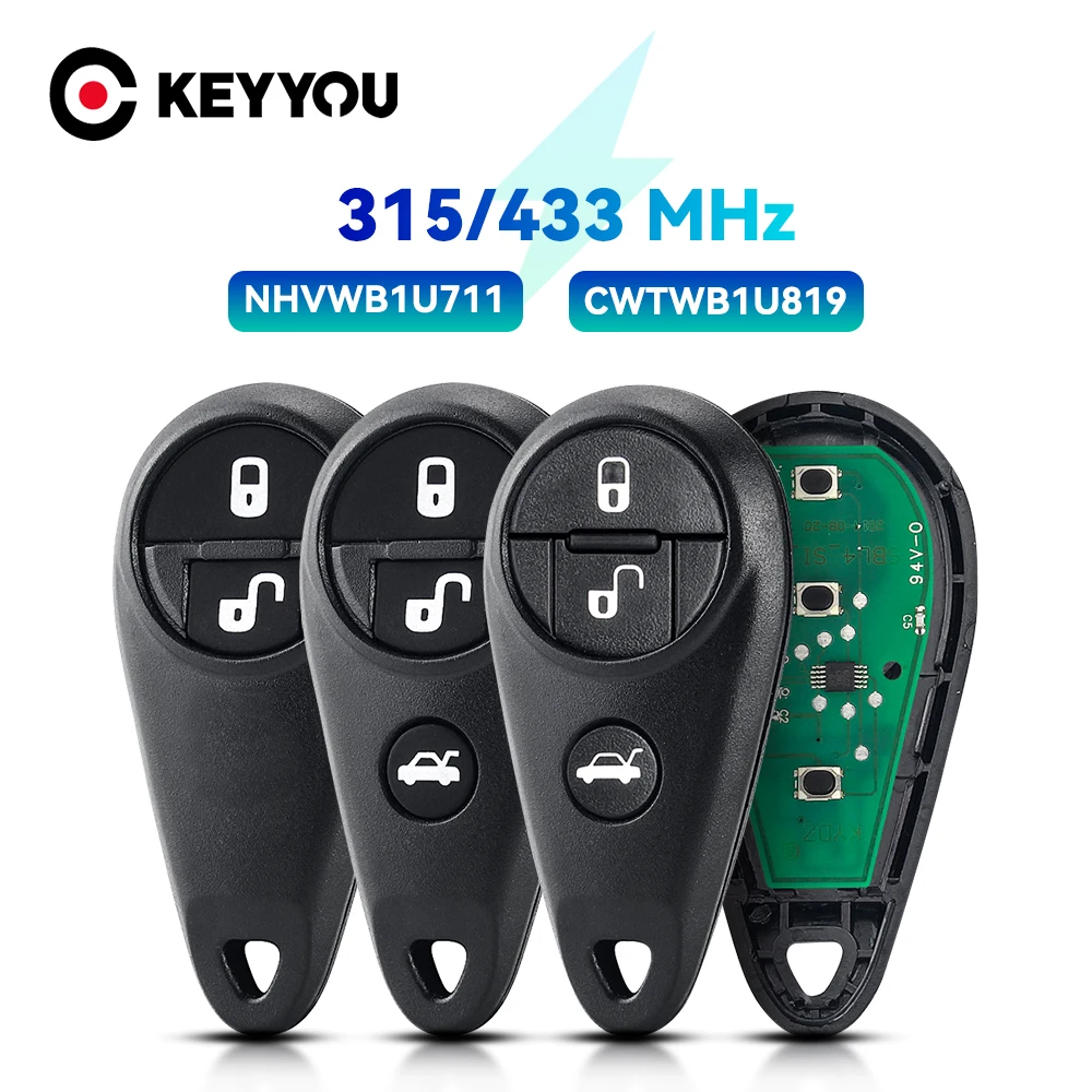 

KEYYOU For Subaru Forester Impreza Legacy Outback Tribeca Impreza WRX 1999-2009 315/433MHz 2/3 Buttons Remote Car Key NHVWB1U711