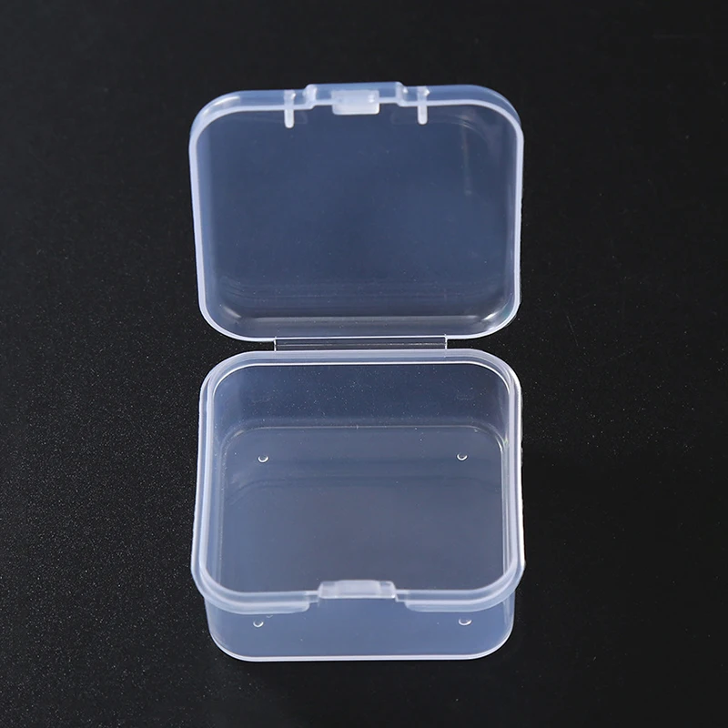 2PCS Transparent Storage Box Square Small Items Case Packing Boxes Jewelry Beads Container Sundries Organizer Fishing Tools