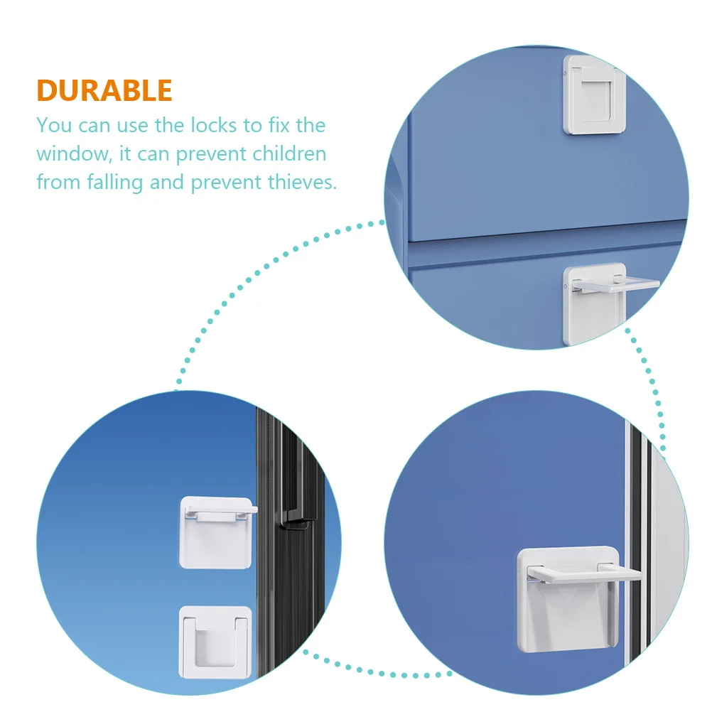 

3Pcs Sliding Door Security Lock Self Adhesive Window Lock Child Safety Anti-Fall Locks Window Locks Child Proof