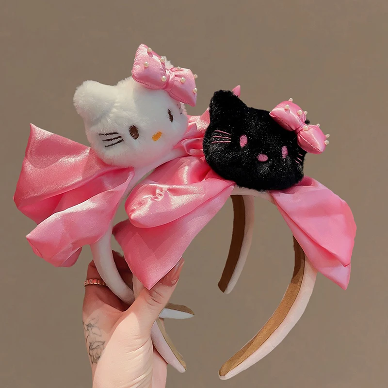 Kawaii Hello Kitty Headband Hair Rope Girls Make Up Wash Face Headwear Tool Y2K Style Gifts