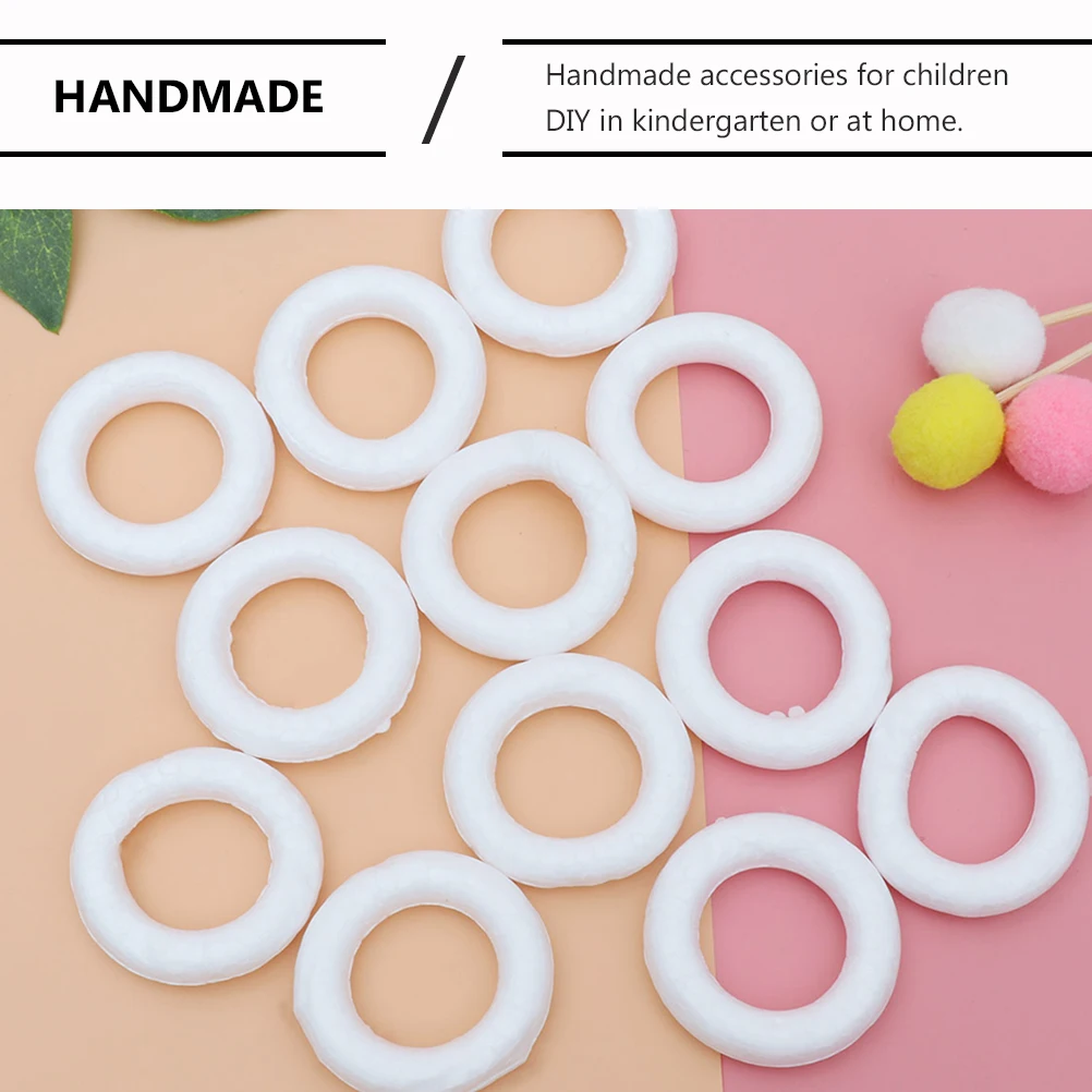 25 pçs espuma donut acessórios artesanato grinalda anel brincos círculo projetos diy decorações de natal jardim de infância artesanal