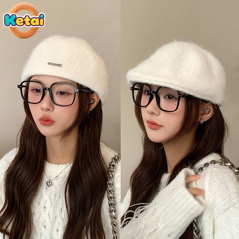 قبعة بيريه عكسية ترتدي قبعة عصرية راقية متعددة الاستخدامات للخريف والشتاء، تظهر الوجه، قبعة فنان صغيرة متماسكة #4