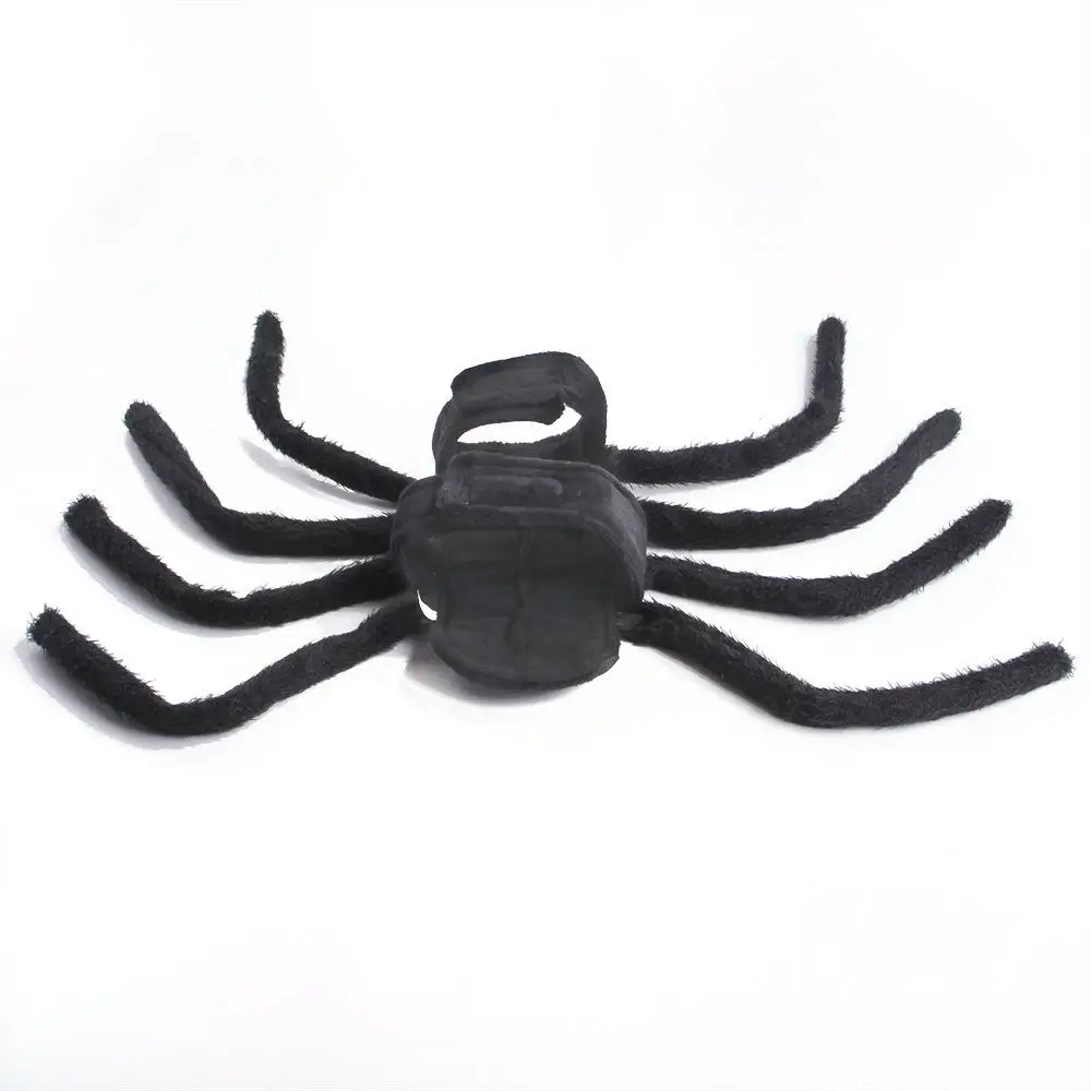 Black Dog Halloween Spider Costume Soft Short Dog Cosplay Spider Outfit Simulation with Magic Tape Cat Spider Dress Up Cosplay