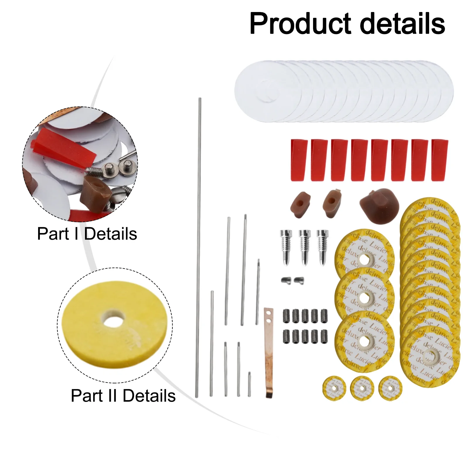 Flute Repair Parts and Tool Kit 70 Pieces with Open Hole Sound Pads Screws and Metal Components for Instrument Repair