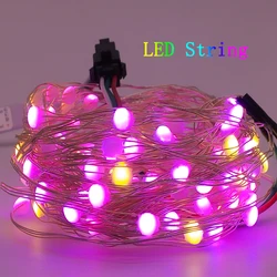 クリスマスLEDストリングライト,寝室用,dc5v,ws2812b,rgb,bluetooth,フルカラー,アドレス指定可能,個別アドレス指定可能,ip67