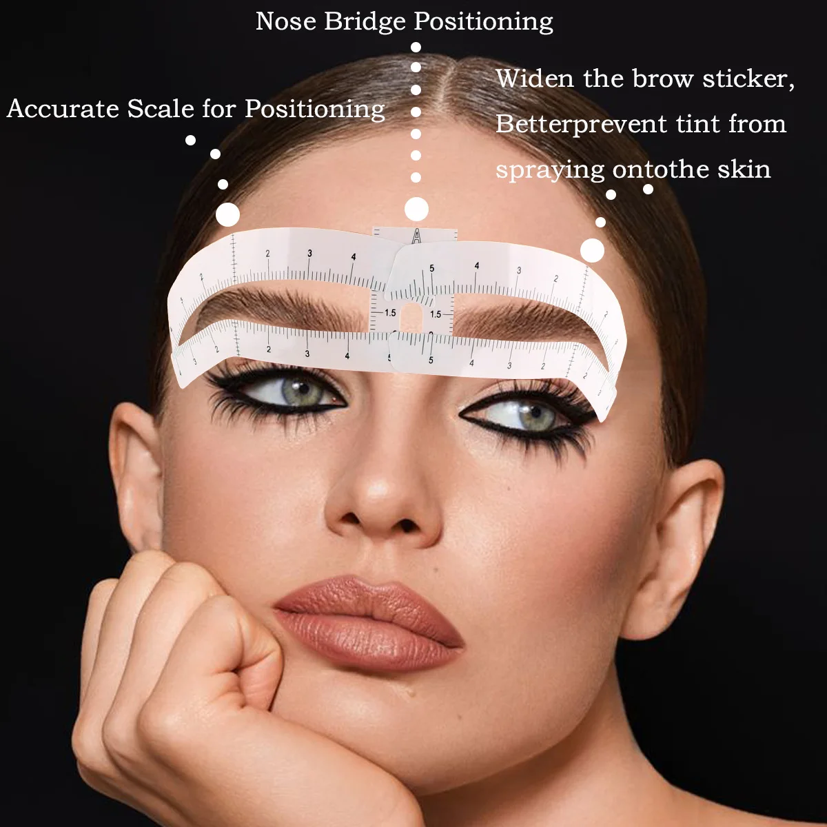 10Pcs eyebrow tattoo makeup auxiliary sticker eyebrow template  sticker with scale removable eyebrow sticker