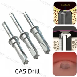 3Sizes Dental CAS Drill One Guide Membrane Lifter Drills Sinus Lift Fixture Fit Crestal Approach-Sinus ⌀3.3/⌀3.6/⌀4.0