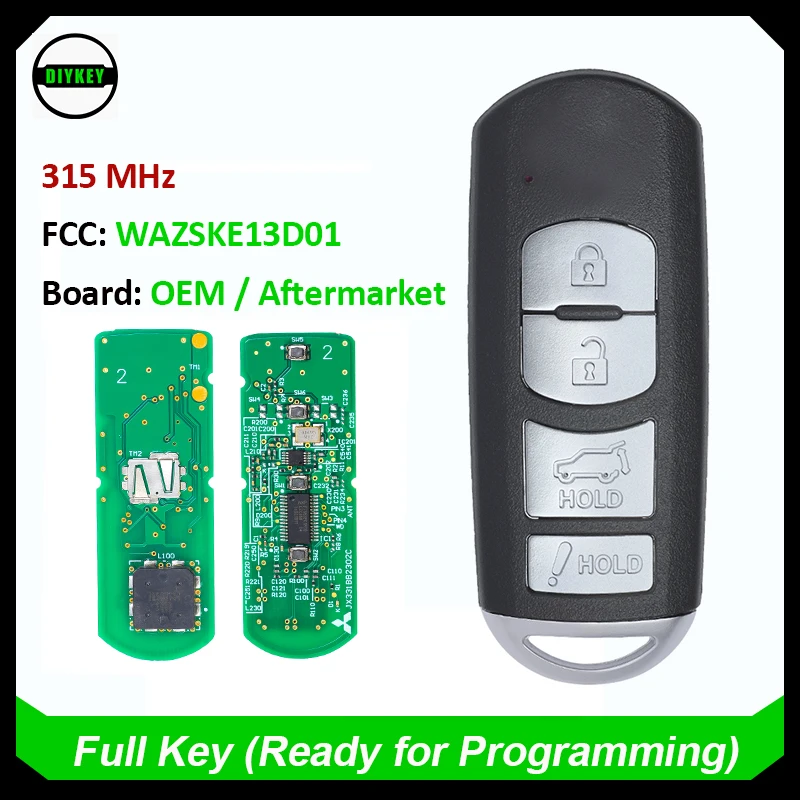 DIYKEY OEM / Aftermarket Smart Remote Key fob 315Mhz ID49 Chip for Mazda CX-9 CX9 2016 2017 2018 2019 WAZSKE13D02 / SKE13D01