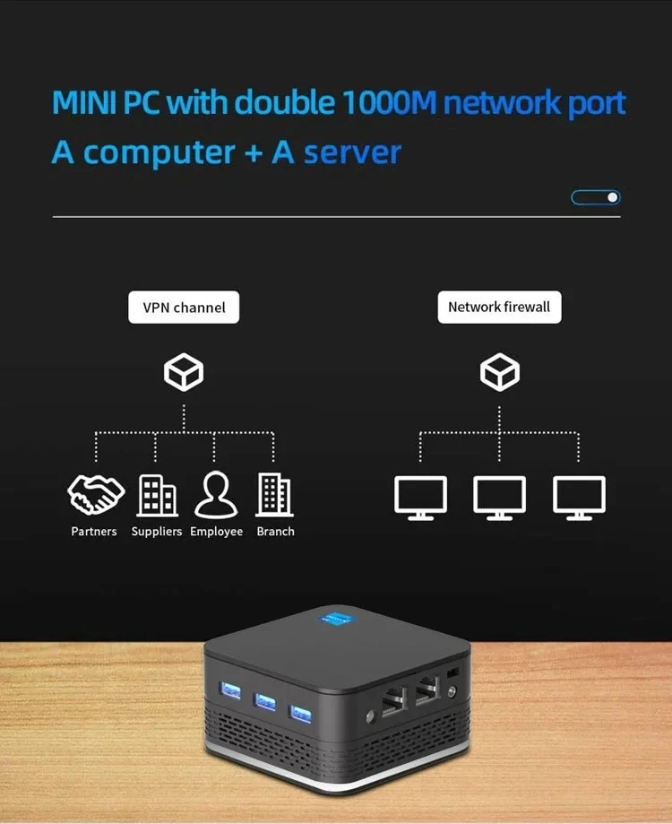 Mini PC originale T9 Plus Intel Twin Lake N150 16 GB DDR5 256/512 GB SSD Windows11 Computer tascabile ultra piccolo Dual LAN Tre HD