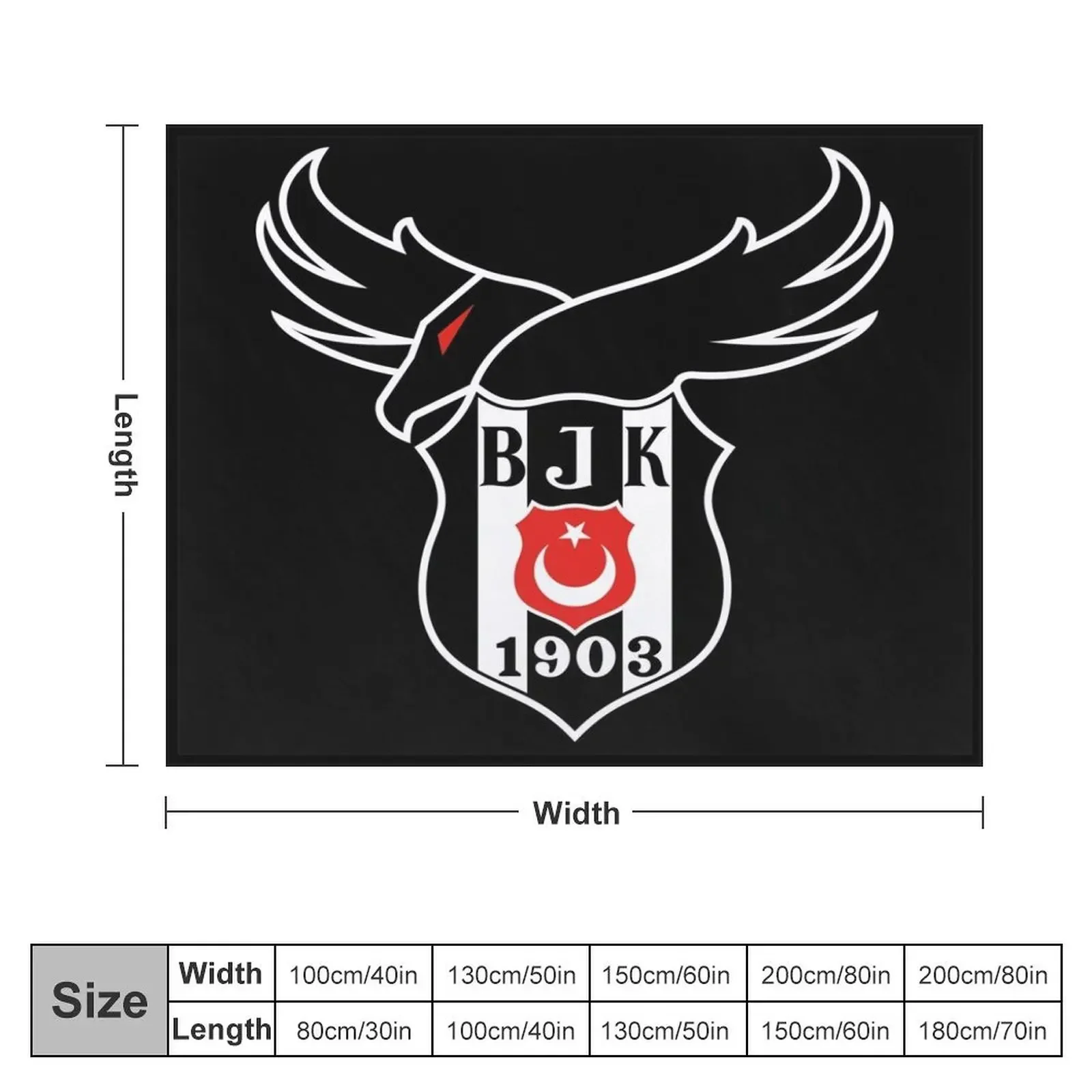 Besiktas 1903 Throw Blanket Nap Winter beds Beach Blankets