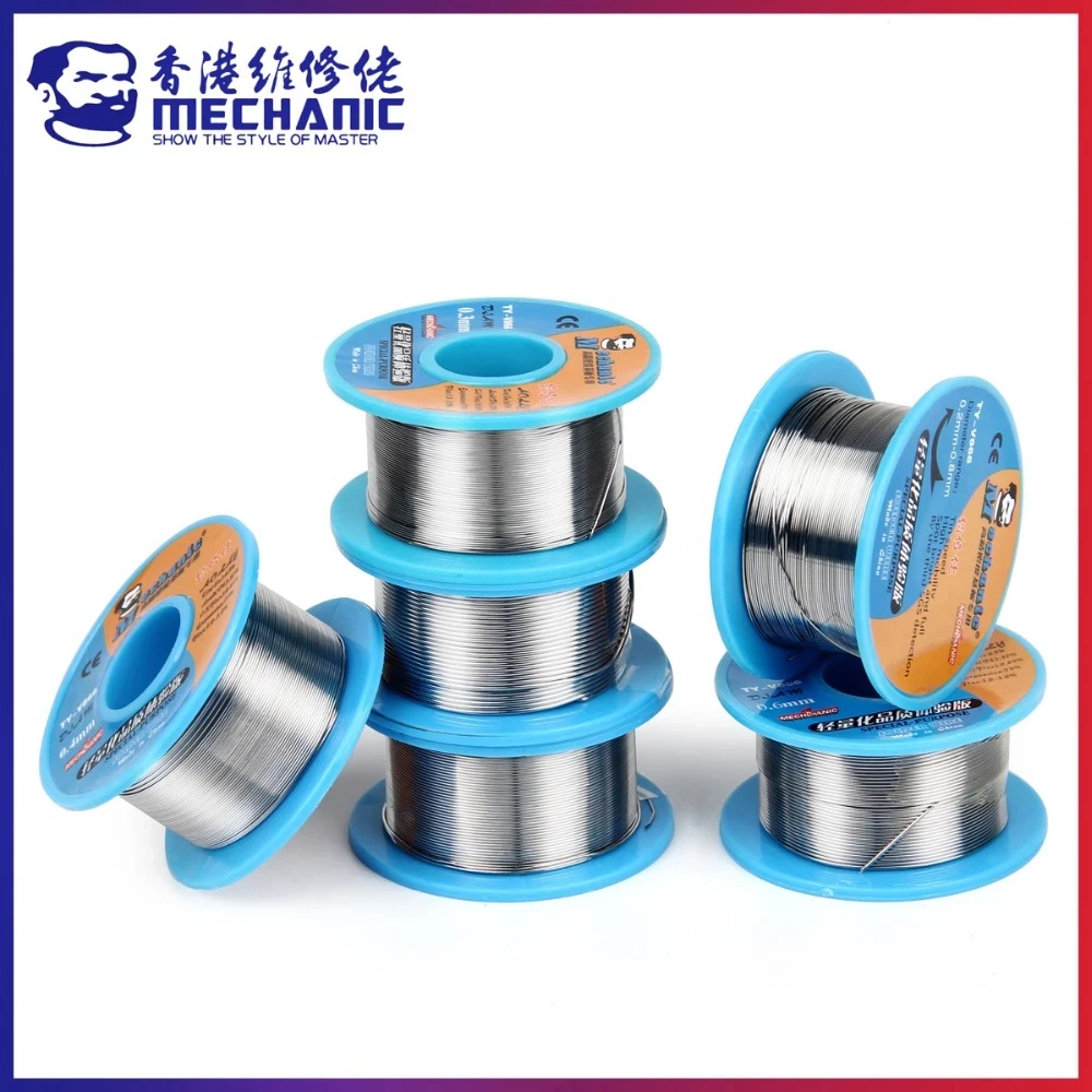 MECHANIC TY-V866 0.2/0.3/0.4/0.5/0.6/0.8mm Sn63/Pb37 Mild Rosin Core 183℃ Melting Point Solder Wire Soldering Flux 1.0-3.0% Tool