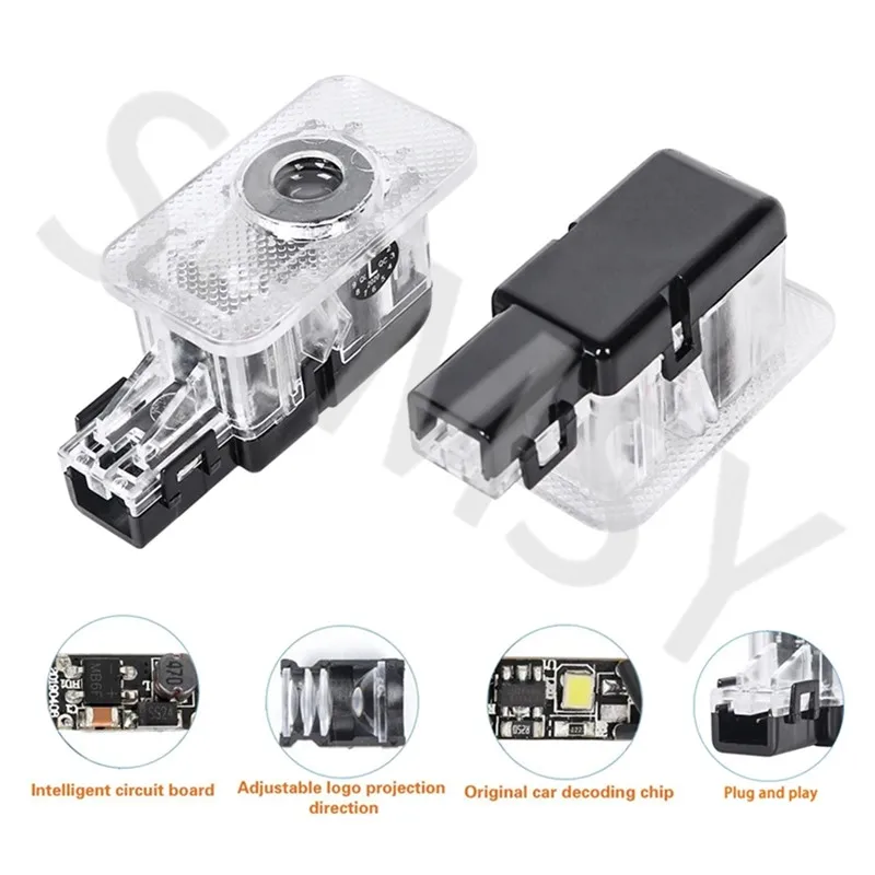 2szt Led Lights Car Door Ghost Shadow Lamp Projector Akcesoria Do Volvo XC60 2009-2022 XC40 XC90 S90 S60 S80 V40 V90 V60 D5