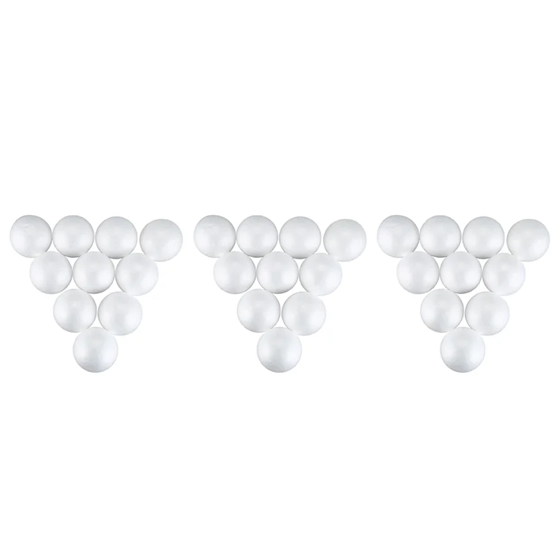 

30 X Christmas Decoration Modelling Craft Polystyrene Foam Ball Sphere 10Cm---White