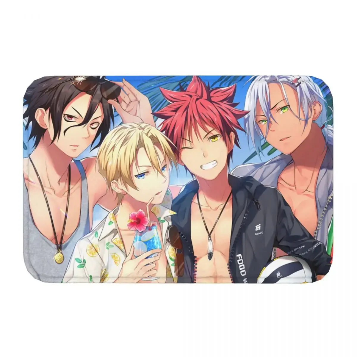 Food Wars Shokugeki no Soma Anime Non-Slip Carpet Boys Summer Doormat Bedroom Bath Mat Welcome Decor Rug