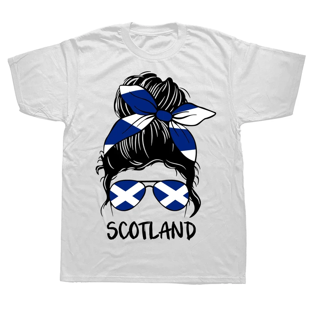 Scotland Girls T Shirts Summer Style Graphic Cotton Streetwear Short Sleeve Scottish Flag Gifts T-shirt Mens Clothing