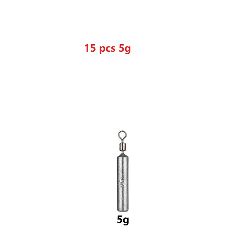 15 Stück/Set Drop-Shot-Sinker 3,5g/5g/7g/10g/14g/20g Zylindrische Röhrenbleie Metall-Jig Meeresangel-Set Angelzubehör – Detail 8