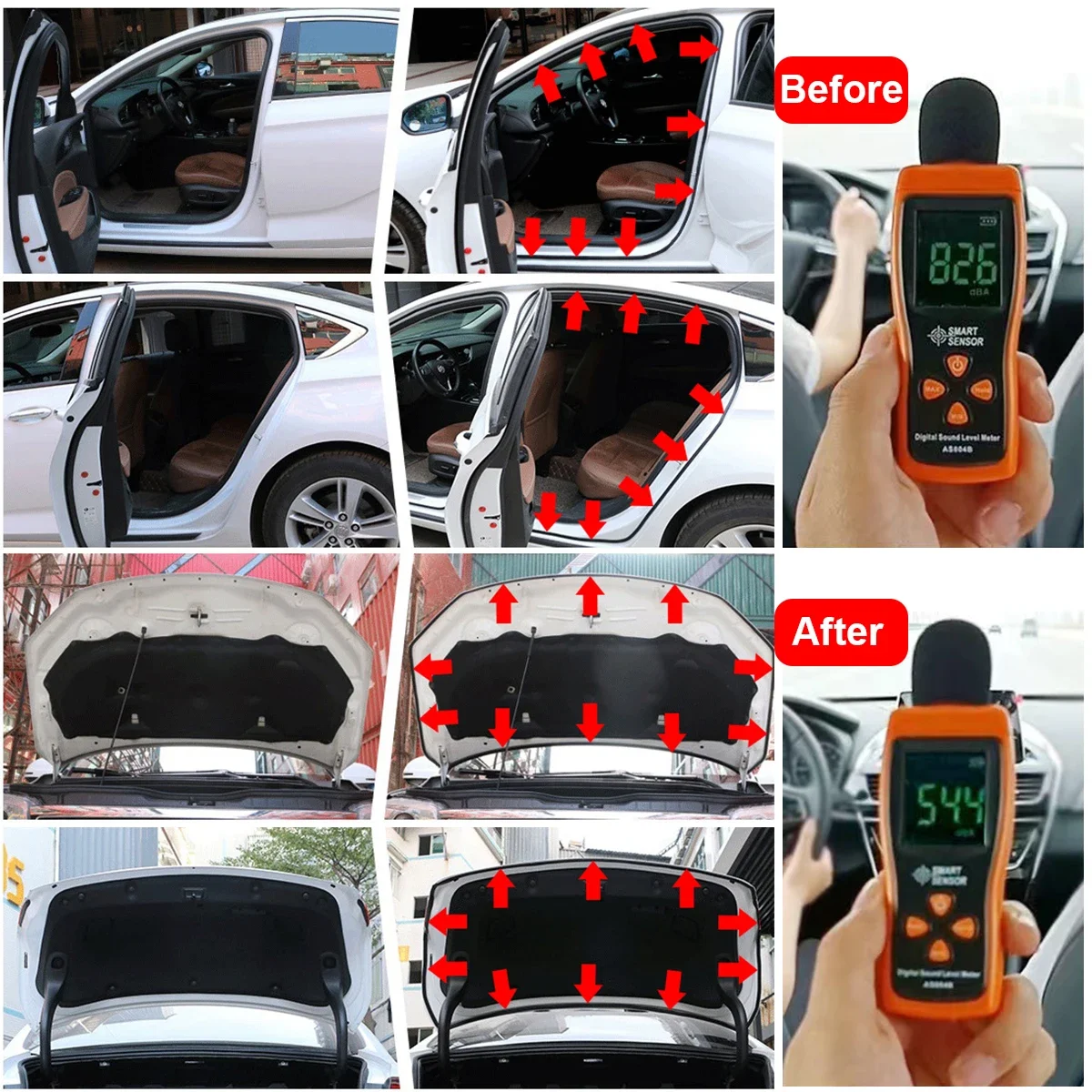 5 Meters Car Door Seal Strips Sticker B Shape Weatherstrip Rubber Seals Sound Insulation Trunk Hood Sealing Interior Accessories