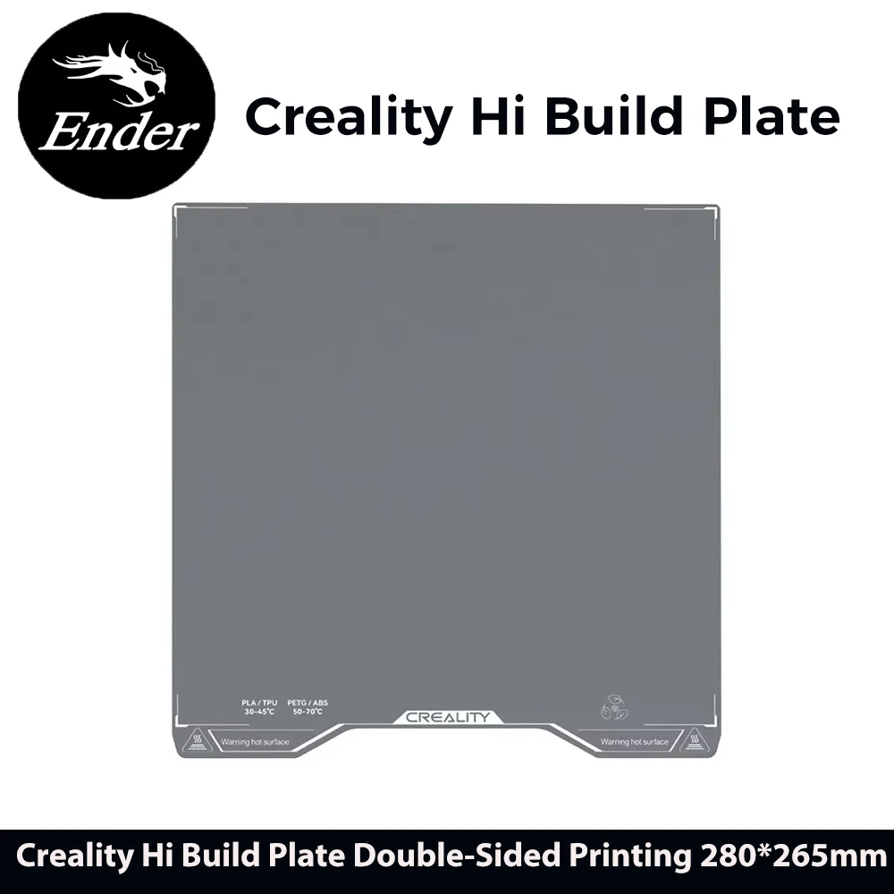

Creality Hi Build Plate Low Temperature Cold Printing High Adhesion Double-Sided Printing Plate for 3D Printer Parts 280*265mm